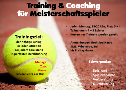 Training & Coaching, jeden Montag